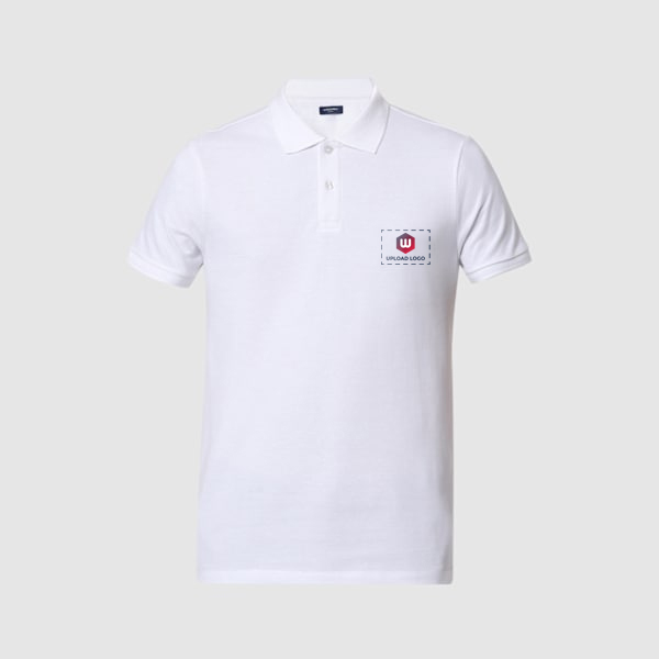 Jack & Jones Jacquard Polo T-Shirt White - Custom Logo-0