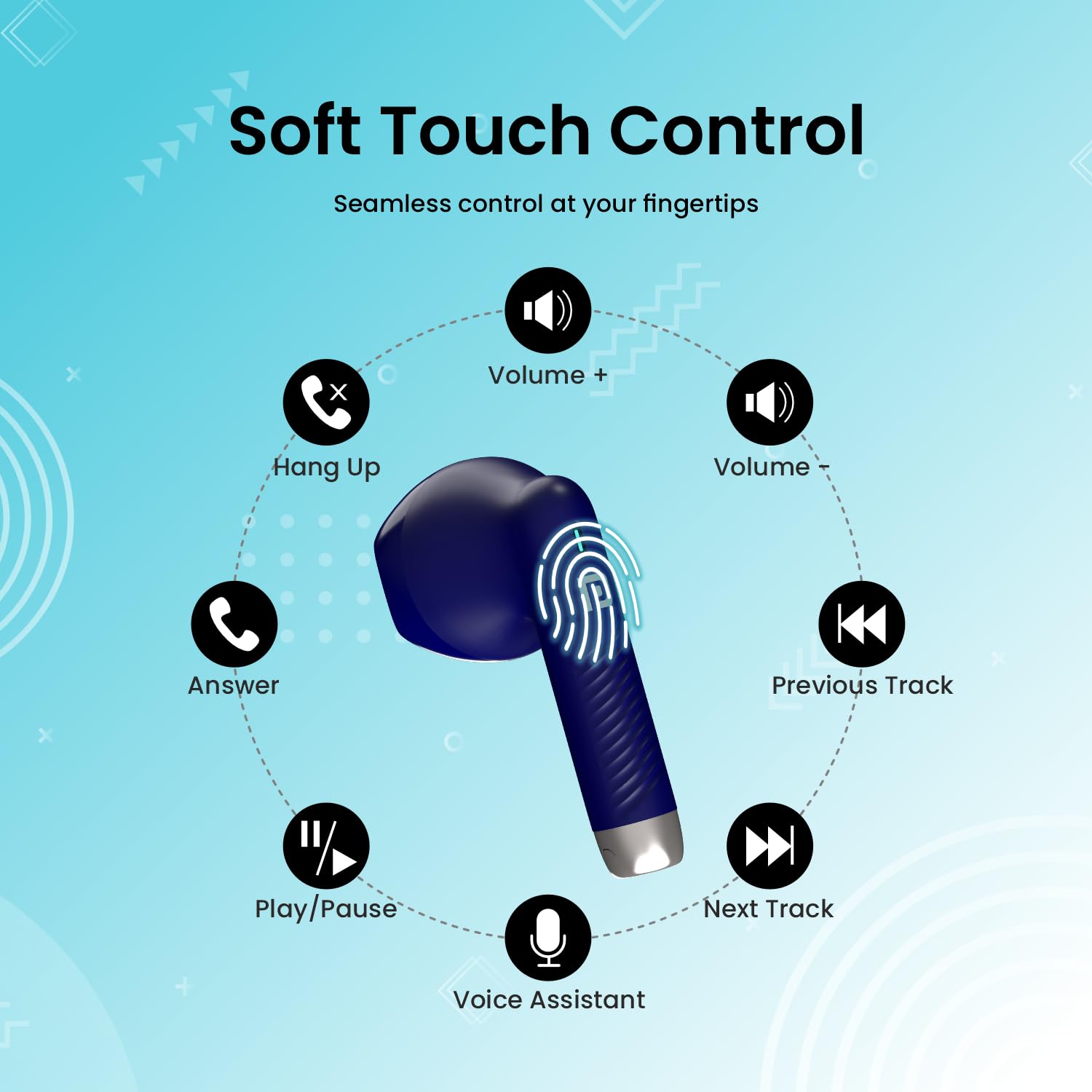 Portronics Harmonics Twins S9 Earbuds with Upto 30H Playtime (Blue)-2