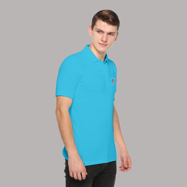 Embroidered FasTees Polo T-shirt for Men (Aqua Blue)-3