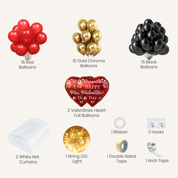 Elegant Black, Red & Gold Balloon Set for Valentine's Day-3
