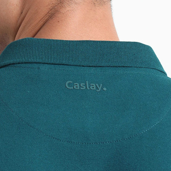 Caslay Organic Polo T-Shirt (Petrol Blue)-4