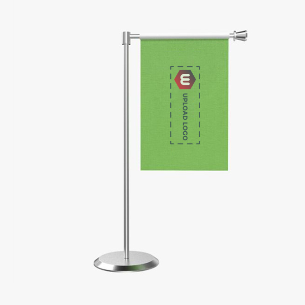 Custom L-Shape Table Flag with Stand-0