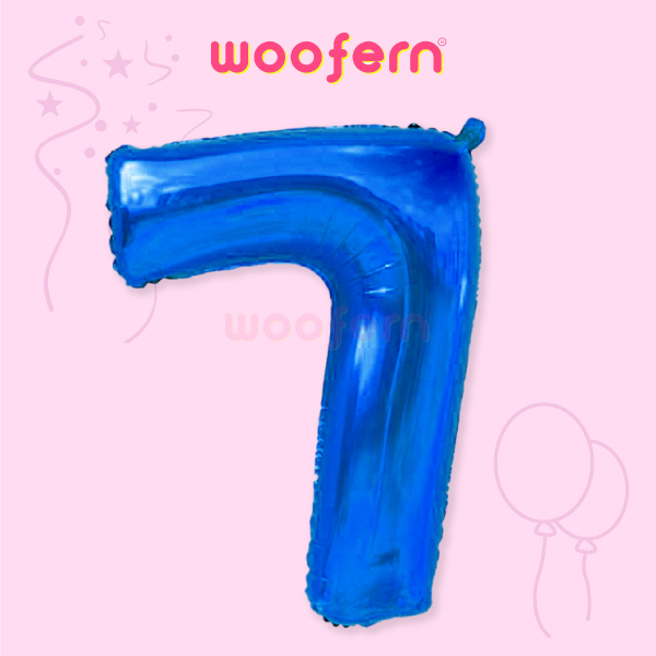 Blue Foil Balloon Number 7 - 16 inch