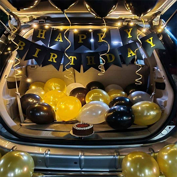 Black & Gold Birthday Car Boot Surprise Decoration