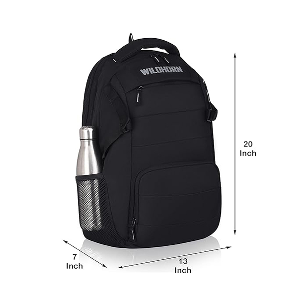 WILDHORN Premium Laptop Backpack (Black)-3