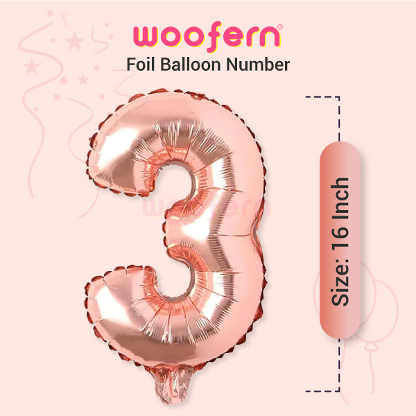 Rose Gold Foil Balloon Number 3 -16 inch-2