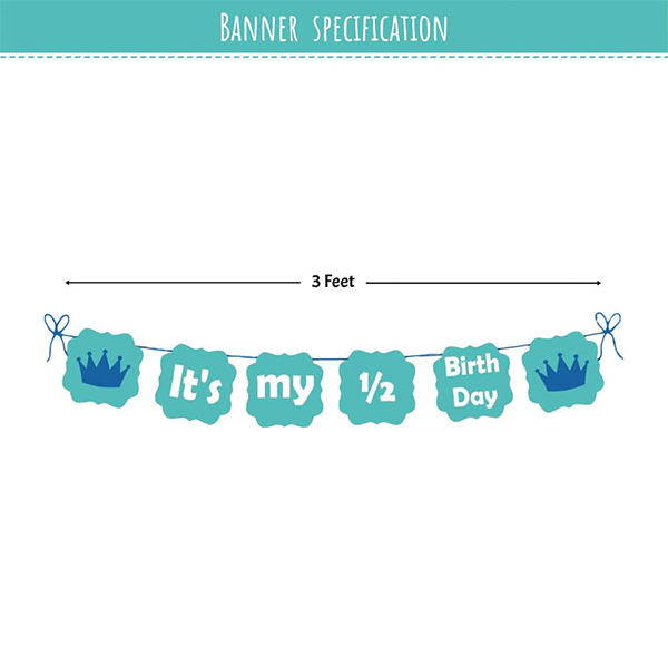 Blue & White Balloon Decoration Kit for Half Birthday-2