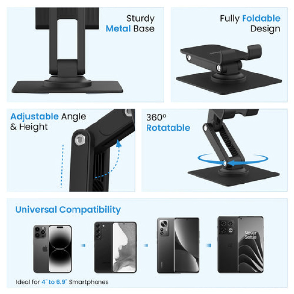 Ambrane 360° Rotation, Foldable Design Mobile Stand-7