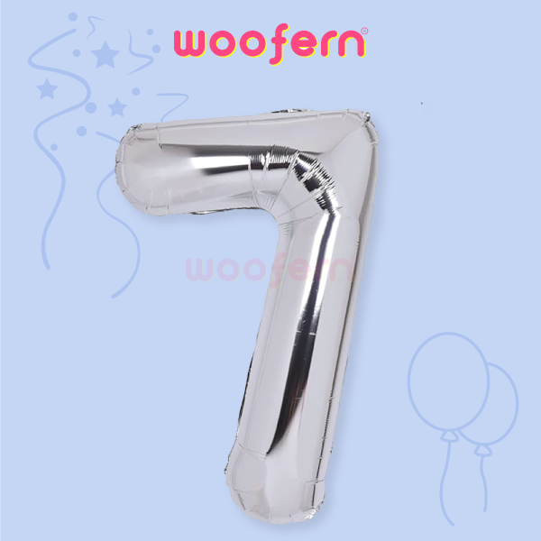 Number 7 Silver Foil Balloon 16 inch