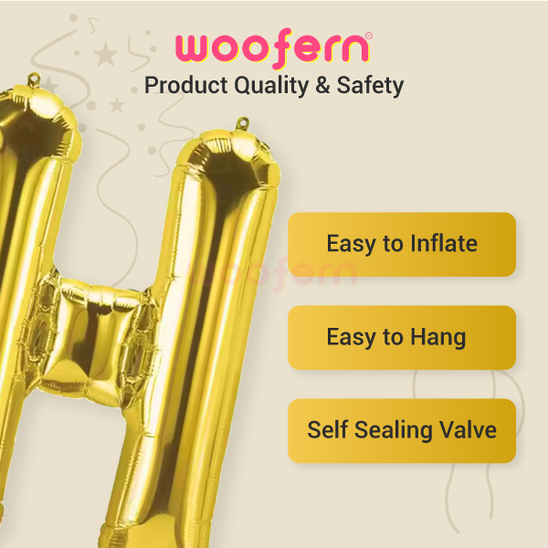 Happy Birthday 13 Pcs Letters Set Foil Balloon (Gold)-3