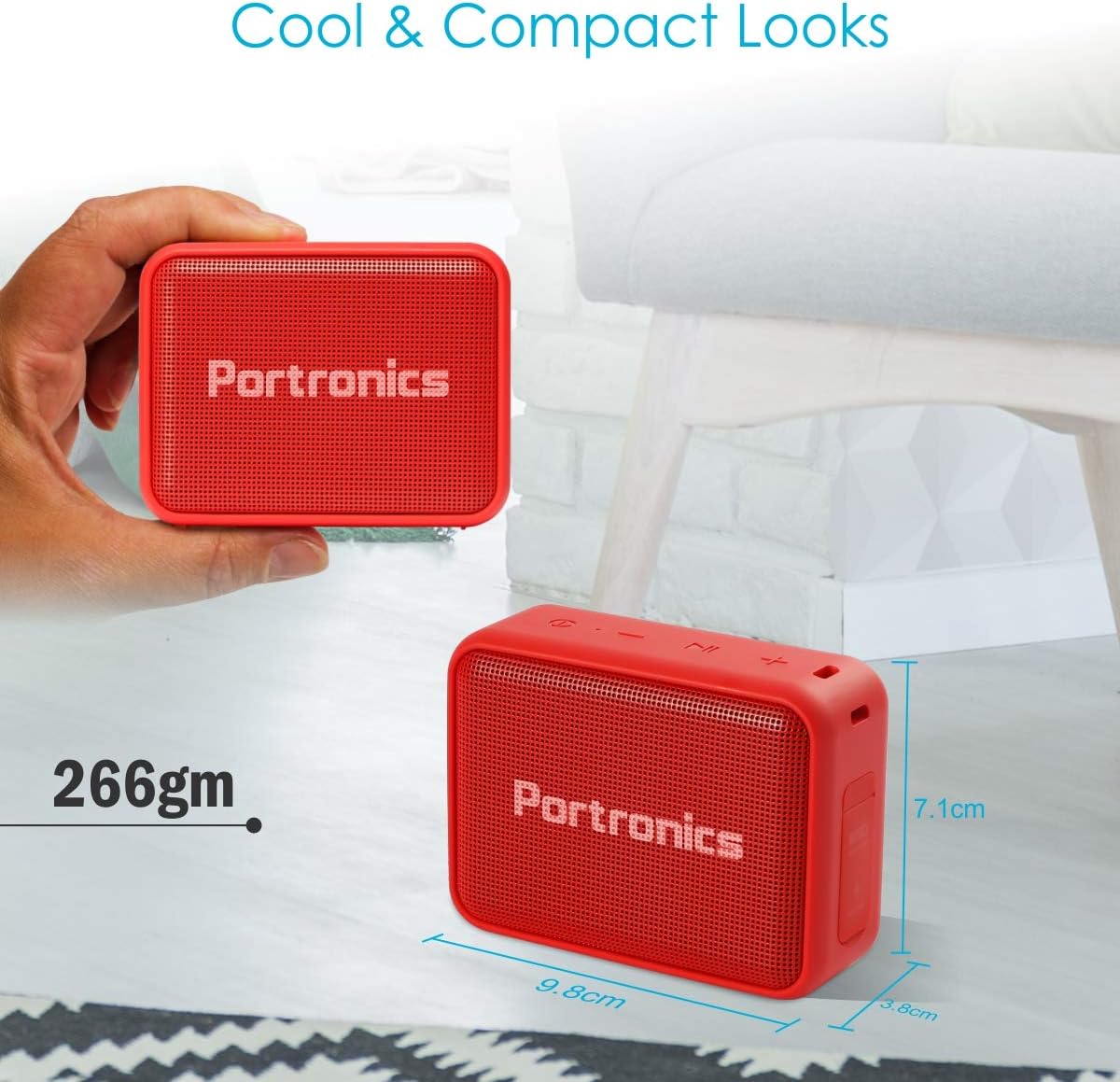 Portronics Dynamo  Portable Bluetooth Speaker (RED)-7