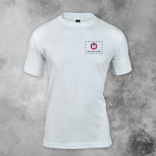 Skinta Fit Half Sleeve Round Neck T-Shirt for Men (White) - Custom Logo Left Chest