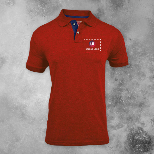 Santhome Highlander Cotton Polo T-shirt for Men Red - Custom Logo Left Chest