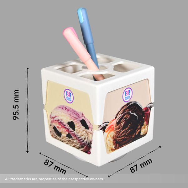 Custom Rotating Pen Holder – 4-Side Logo Print Organizer-2