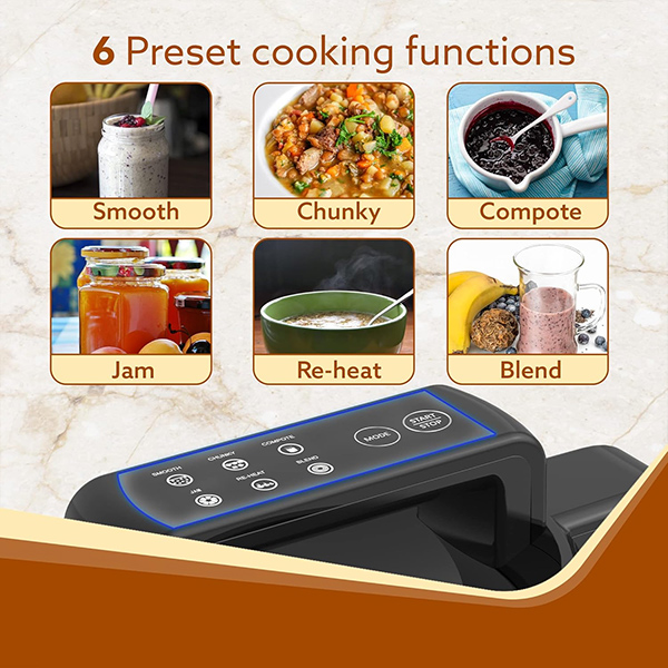 AGARO Elite Soup Maker, 1 Litre, Automatic Blending & Heating, 6 Preset Cooking Functions-3