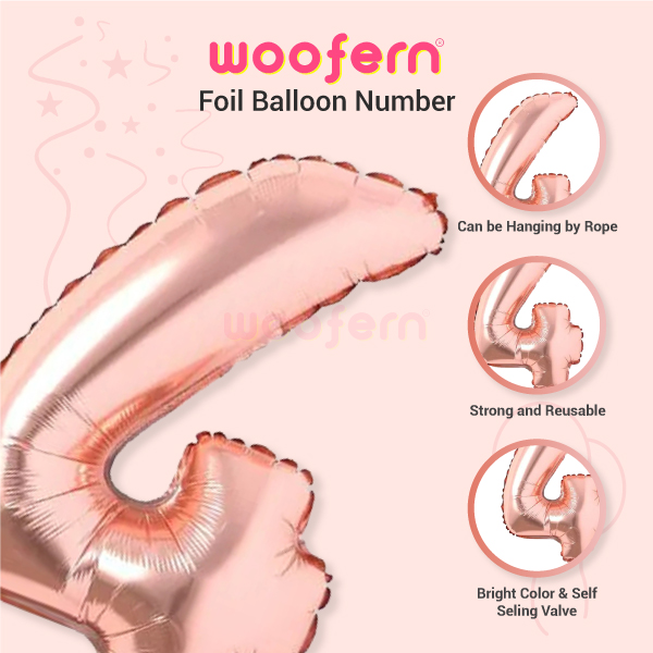 Rose Gold Foil Balloon  Number 4 -16 inch-3
