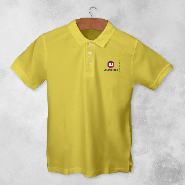 Titlis Polycotton Polo T-shirt for Men Lemon (Yellow) - Custom Logo Left Chest & Right Arm-3