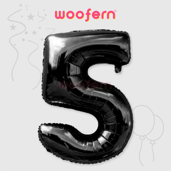 Black Foil Number Balloons 5 - 16  inch