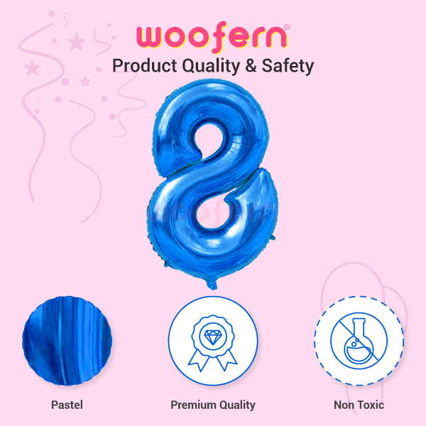 Blue Foil Balloon Number 8 - 16 inch-4