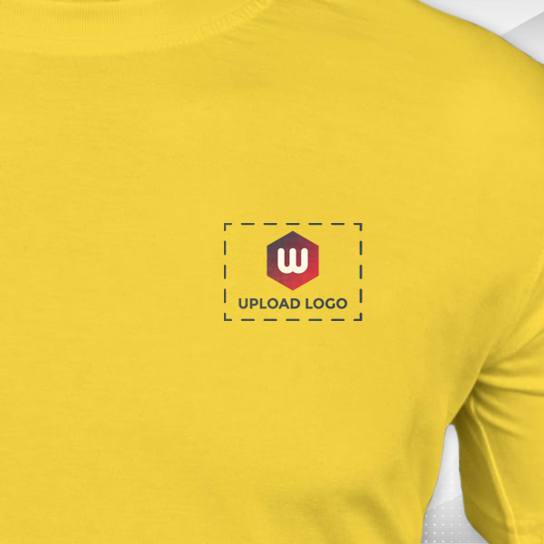 Skinta Fit Half Sleeve Round Neck T-Shirt for Men (Golden Yellow) - Custom Logo Left Chest-1