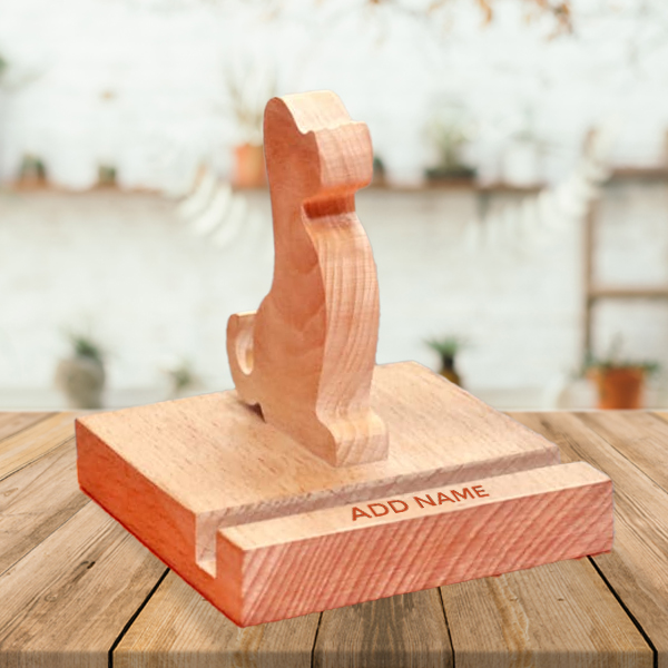 Wooden Mobile Stand - Customize With Name-0