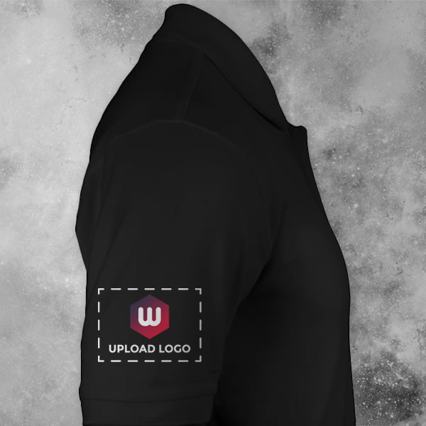 AWG Solid Polo T-shirt for Men Black - Custom Logo Left Chest & Right Arm-1