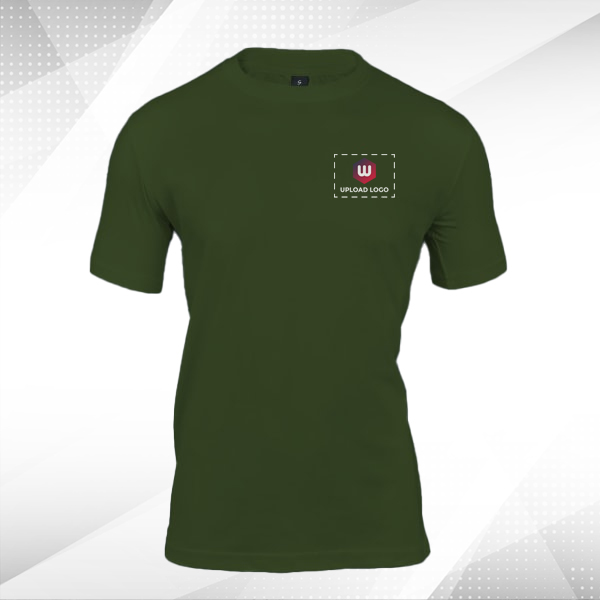 Skinta Fit Half Sleeve Round Neck T-Shirt for Men (Green) - Custom Logo Left Chest