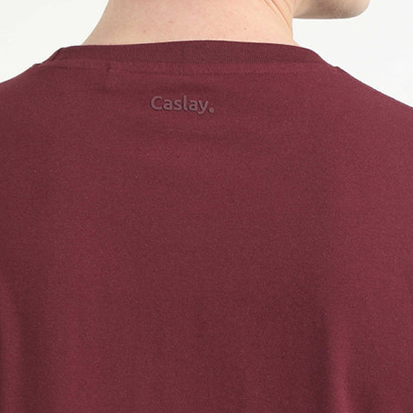 Caslay Organic Crew Neck T-Shirt (Maroon)-4
