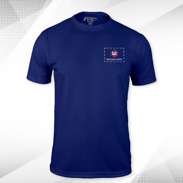 ACTI-RUNN Premium Men's Polyester T-Shirt (Navy Blue)– Custom Logo