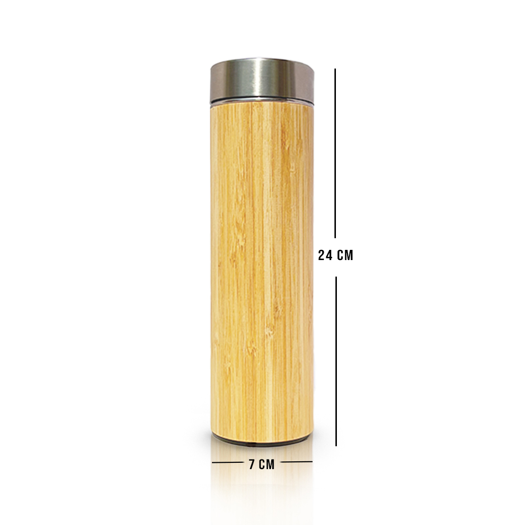Bamboo Bottle Plastic Base 500 ml with Custom Logo Branding-2