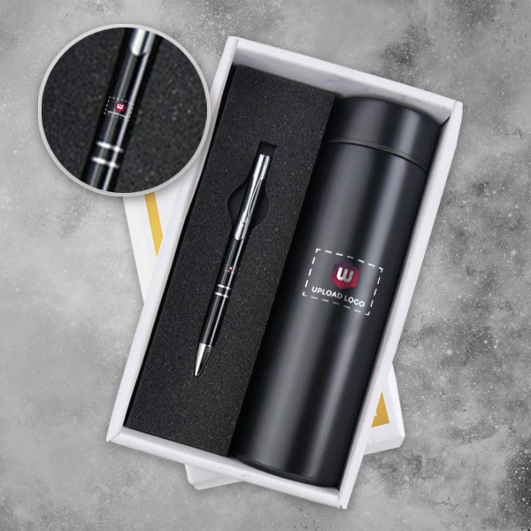 Customized Corporate Gift 2 IN 1 Bottle Set (Black)