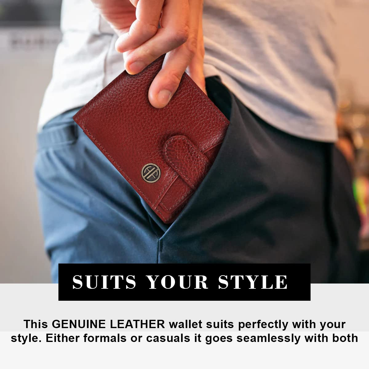 HF Men's Executive Leather Gift Set – Wallet, Keychain & Pen | Premium Corporate Gift (Breeze Brown)-4