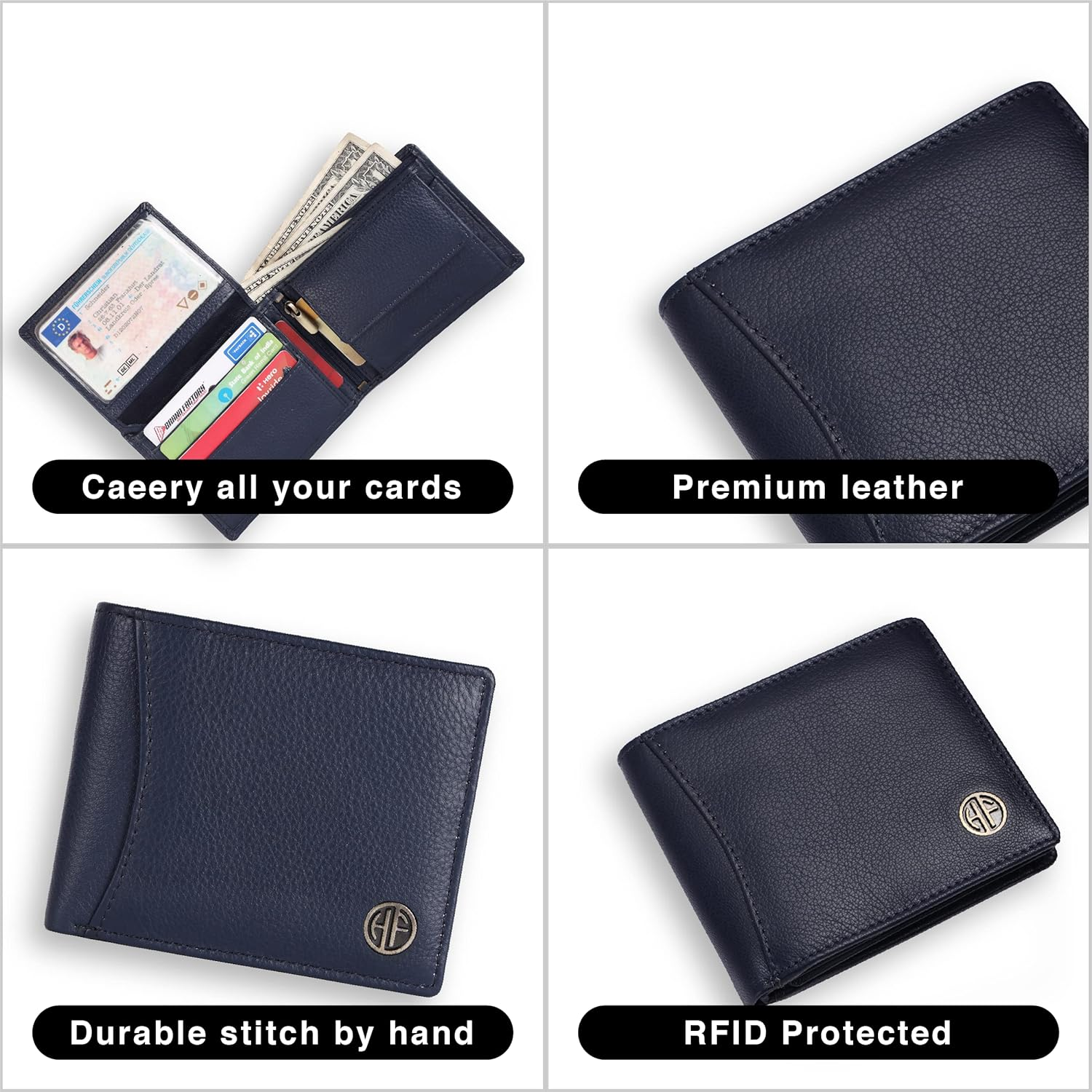 HF Men's Executive Leather Gift Set – Wallet, Keychain & Pen | Premium Corporate Gift (Matte Blue)-1