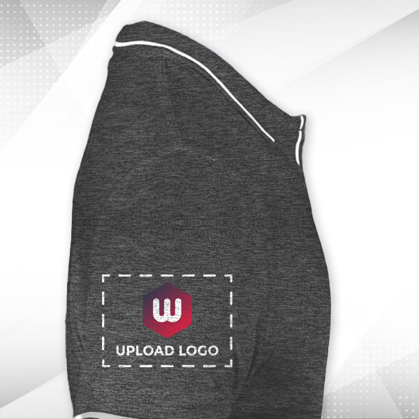 Scott Organic Cotton Polo T-Shirt for Women Charcoal Grey with White - Custom Logo Left Chest & Right Arm-1