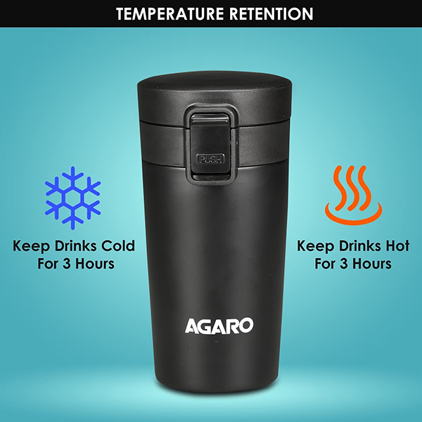 AGARO Elite Stainless Steel 300ML Travel Mug - Black-4