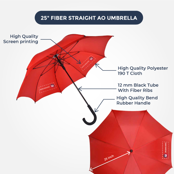 Fiber Straight AO Promotional Umbrella - 25 Inch-1