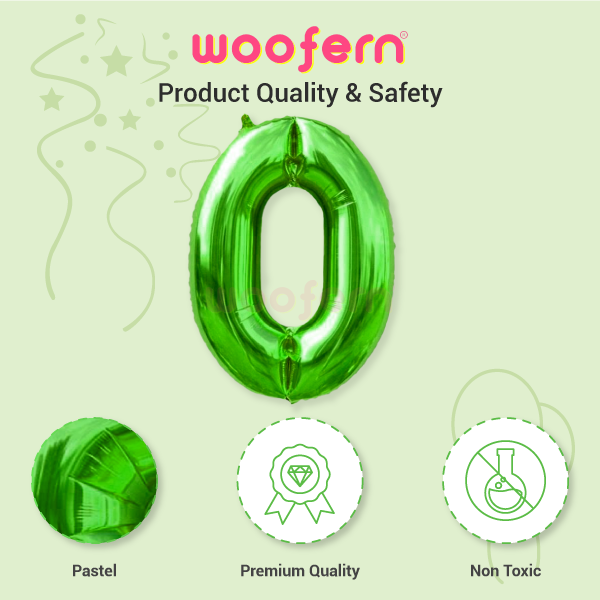 Foil Balloon Number 0 Green 16 inch-4