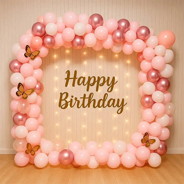 Pink & Gold Birthday Arch