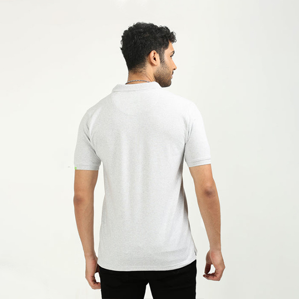 Caslay Polo T-Shirt (White Melange)-5