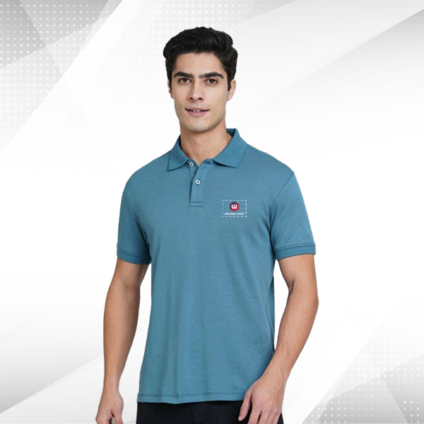 Jack & Jones Interlock Polo T-Shirt - Teal Blue