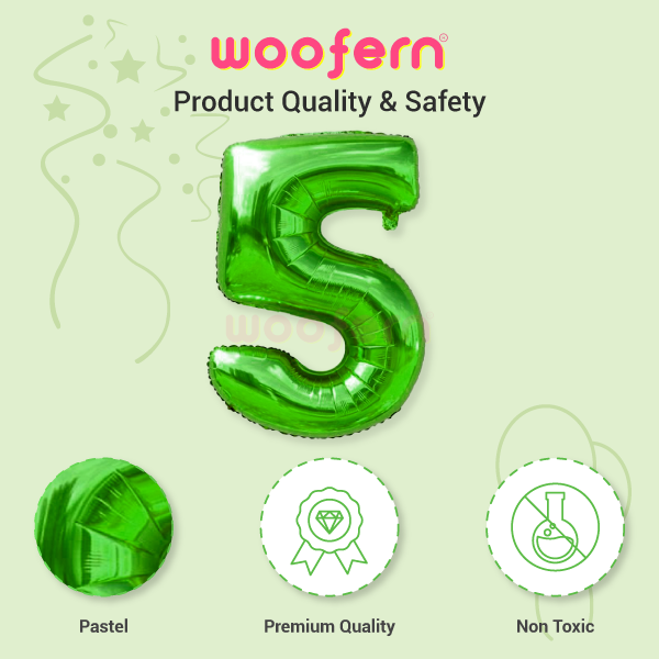 Foil Balloon Number 5 Green 16 inch-4