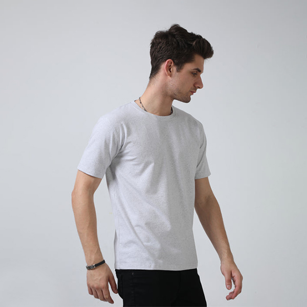 Caslay Crew Neck T-Shirt (White Melange)-2