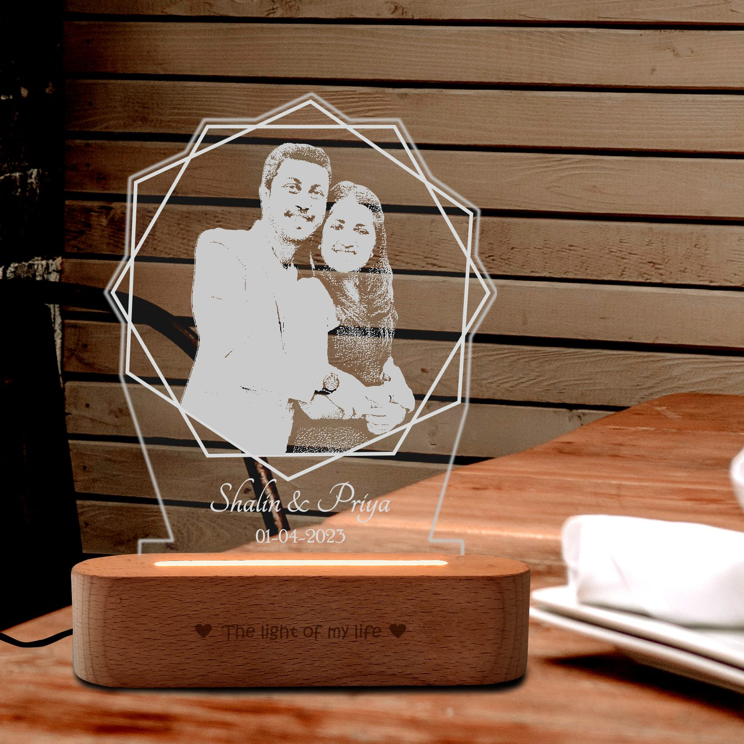 Engraved Light Photo Frame-1