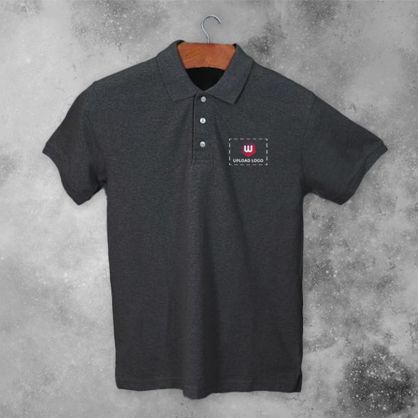 AWG Solid Polo T-shirt for Men Charcoal Grey – Custom Logo-3