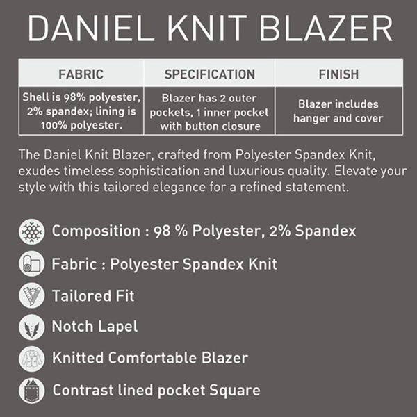 Jack & Jones Daniel Knit Blazer with Customized Logo  - Black-2