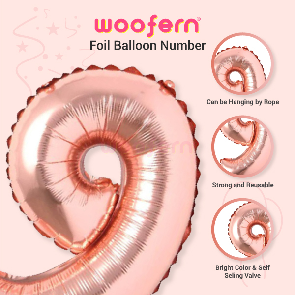Rose Gold Foil Balloon  Number 9 - 16 inch-3