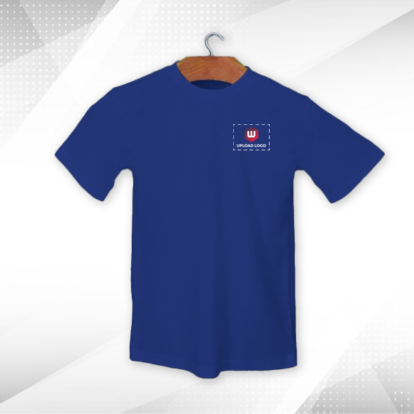 Skinta Fit Half Sleeve Round Neck T-Shirt for Men (Royal Blue) - Custom Logo Left Chest-3