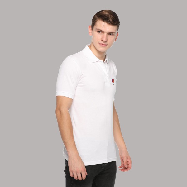 Embroidered FasTees Polo T-shirt for Men (White)-3
