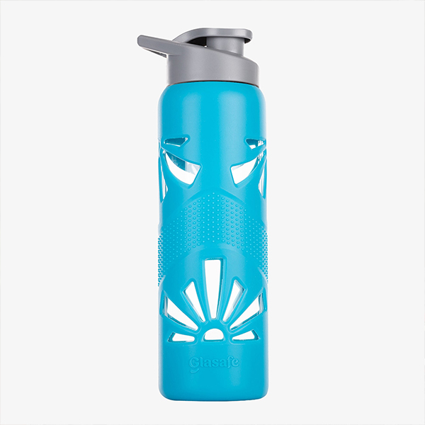 Glasafe Clear Grip Borosilicate Glass Bottle with Silicone Sleeve 750ml (Tranquil Teal)-6