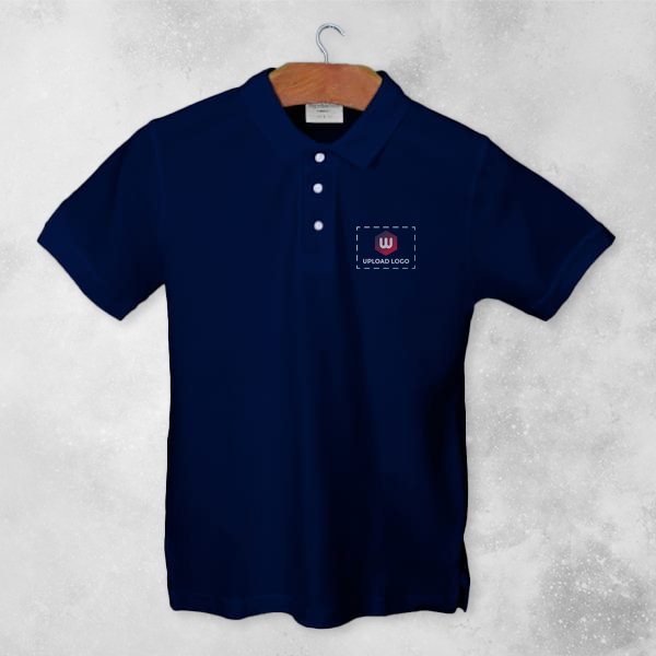 Embroidered Classic Polo T-shirt for Women Navy Blue – Custom Logo Left Chest & Right Arm-3